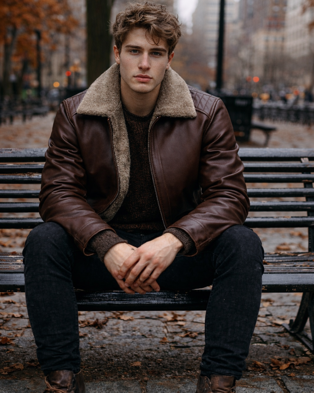 Men's Leather Jacket - Bergen