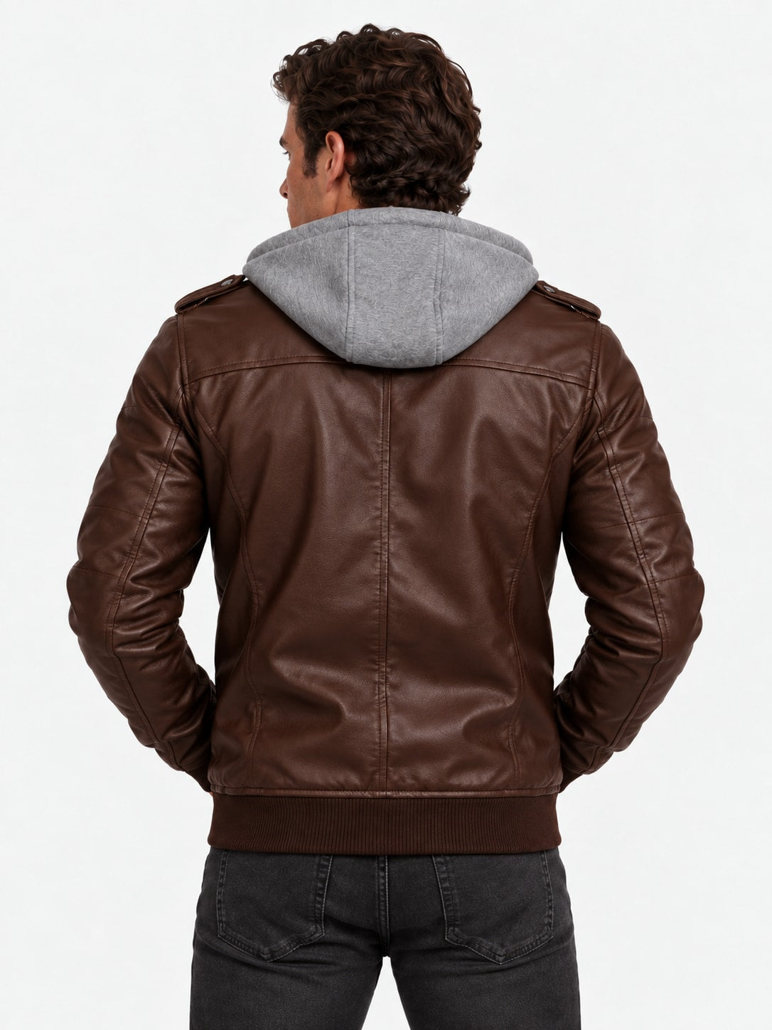 Men's Leather Jacket - Vanda + Free Wallet