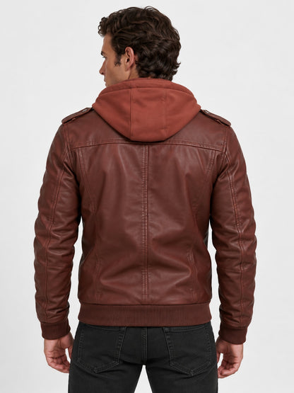 Men's Leather Jacket - Vanda + Free Wallet