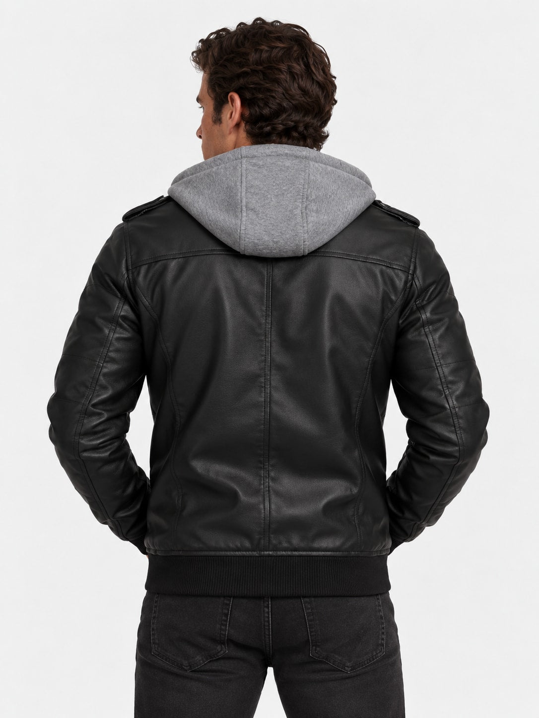 Men's Leather Jacket - Vanda + Free Wallet