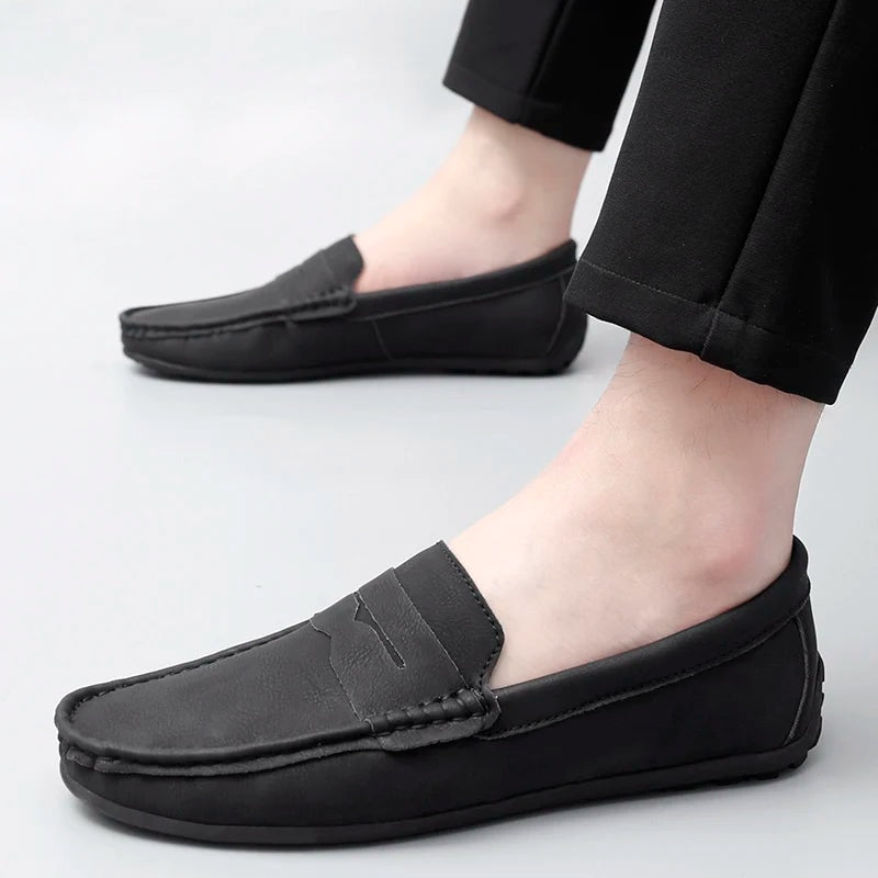 Corvane Faux Leather Loafers