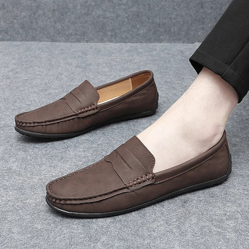 Corvane Faux Leather Loafers