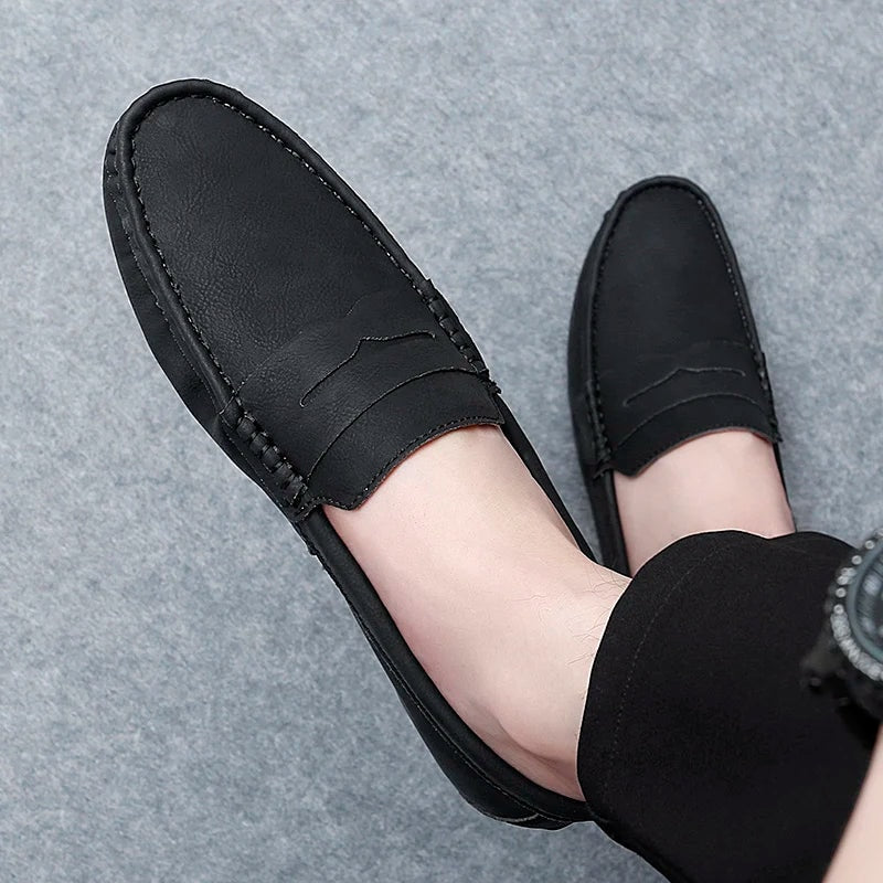 Corvane Faux Leather Loafers