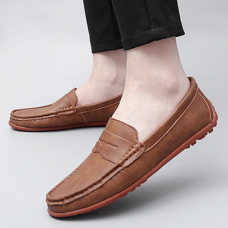 Corvane Faux Leather Loafers