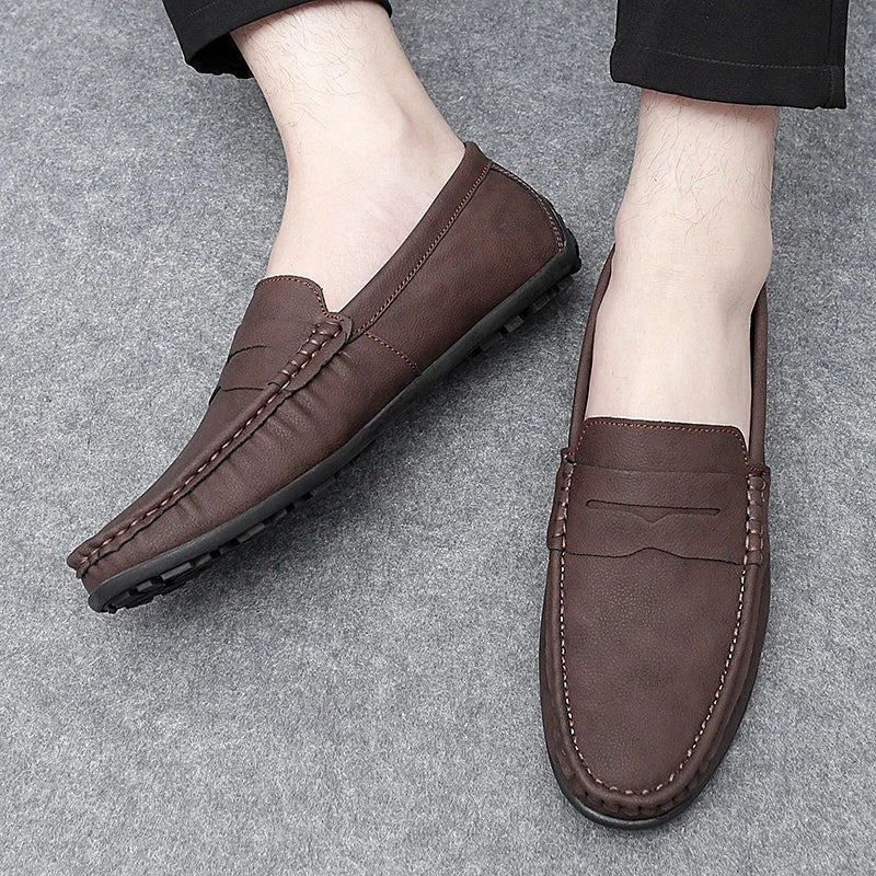 Corvane Faux Leather Loafers