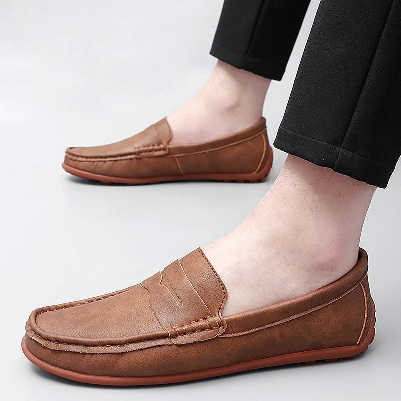 Corvane Faux Leather Loafers
