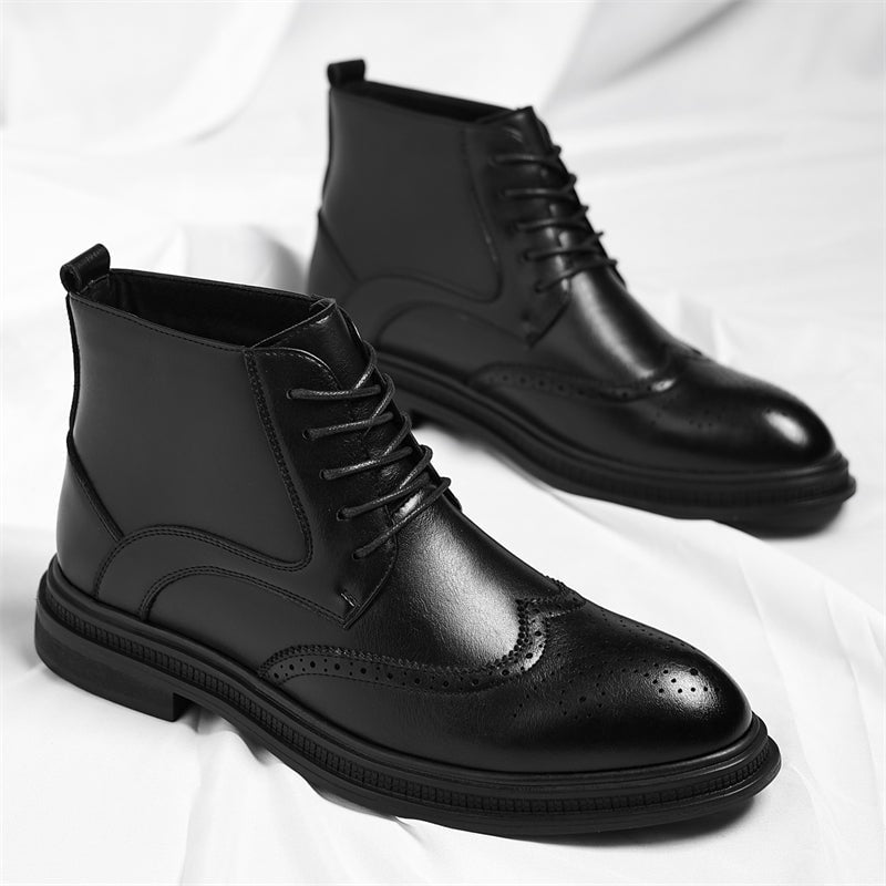 Regency Faux Leather Brogue Boots