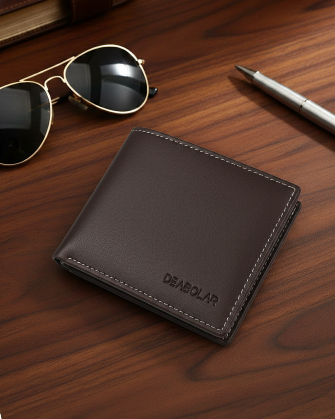 Men's Leather Wallet - Dijon